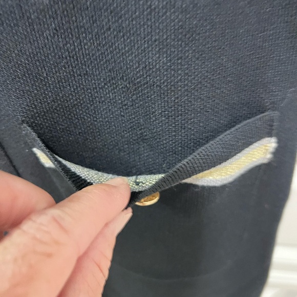 NWT Knit Mix gold pocket detail faux button front dress size M - Picture 8 of 10